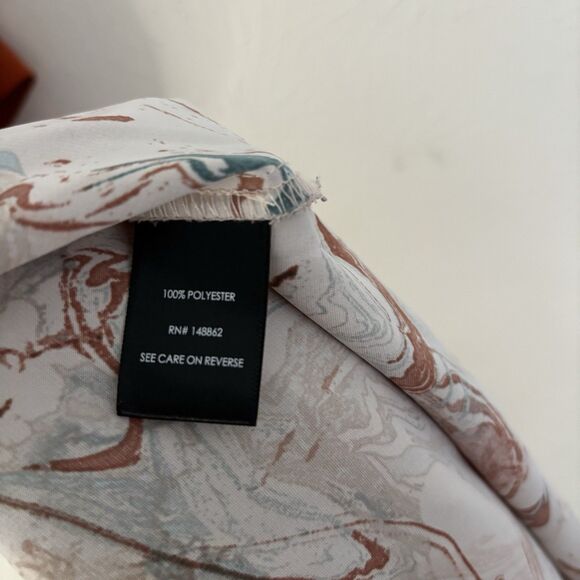 2 Torrid Harper Georgette Pullover 3/4 Sleeve Tunic Blouse 1X Orange & Marbled - Picture 4 of 8